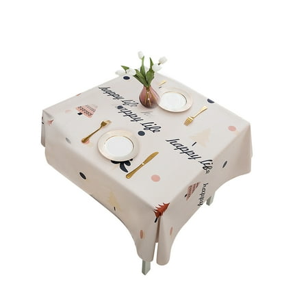 

HengL Christmas Table Mat Oil-proof Waterproof Heat Insulation Tear Resistant Christmas Tree Nordic Home Tablecloth Ins Style for Dining Room