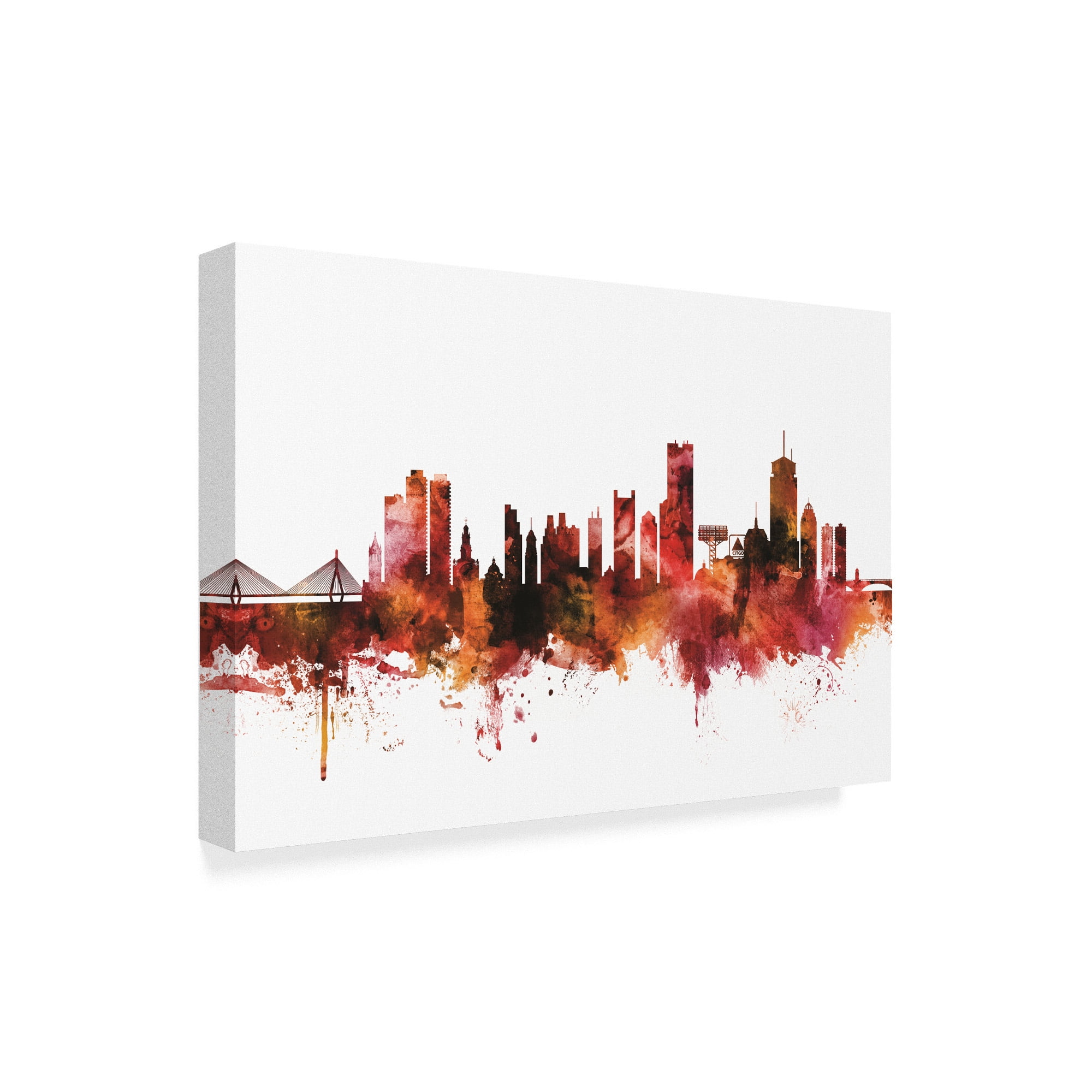 Trademark Fine Art 'Boston Massachusetts Skyline Red III' Canvas Art by Michael Tompsett