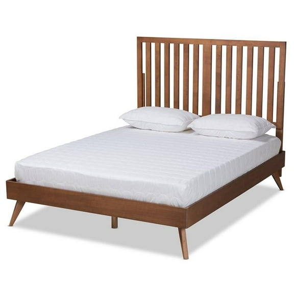 Bowery Hill Walnut Brown Finished Wood King Size Platform Bed