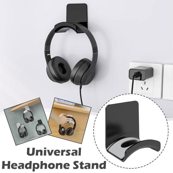QHUDLV Headphone Wall Mount,Under Desk Hanger,Adhesive Storage Rack