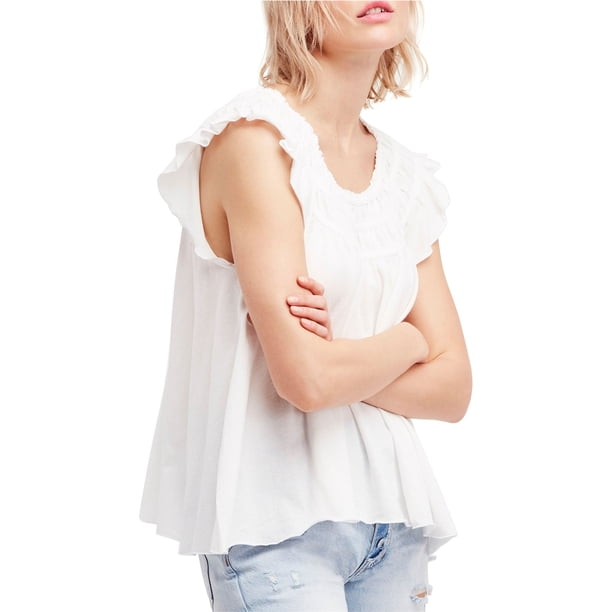Camiseta básica Free People Mujer Coco Recogido Blanco Mediana