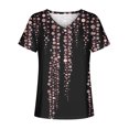 thumbnail image 4 of Blouse d'Été Grande Taille à Manches Courtes pour Femmes, Blouse Imprimée d'Été, T-Shirts Décontractés à Col en V à Manches Courtes, Hauts, T-Shirt à Col en V pour Femmes en Liquidation, 4 of 5