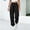 Black, variant on Women's Loose Cuffed Jogger Sweatpants, Solid Elastic Waist Casual Athletic Loungewear Long Pants S-3XL