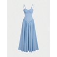 thumbnail image 6 of Elegant Blue A-Line Ball Gown Dress With Spaghetti Straps And Pleated Skirt, 6 of 8