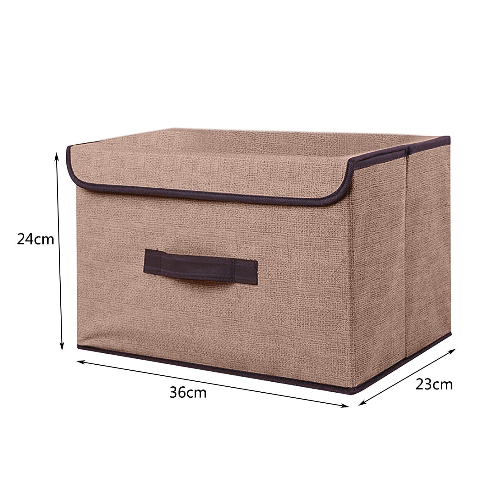 Bizhua Brown: Large + Small - Storage Box Foldable Clothes and Miscellaneous Portable Dust-Proof Storage Box with Lid Folding Storage Box (Large + Small)Storage Box Foldable Clothing Sundries