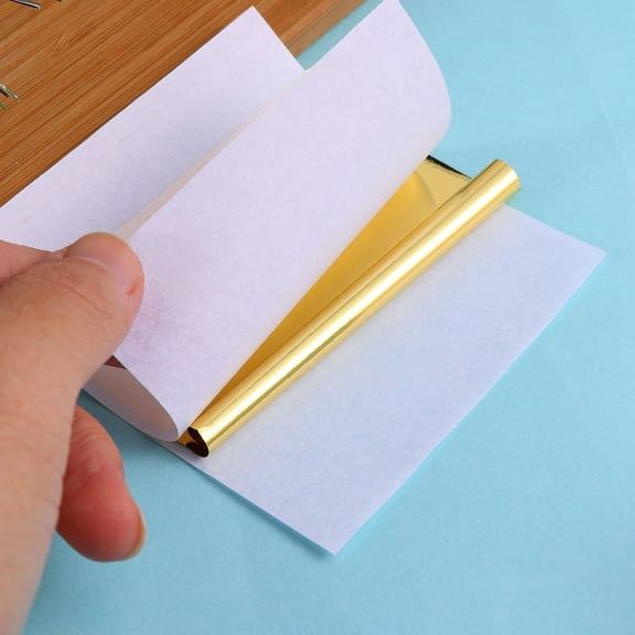 GOOHOCHY  100 Sheets Gold Paper Foil Manicure Decoration Imitation Leaf