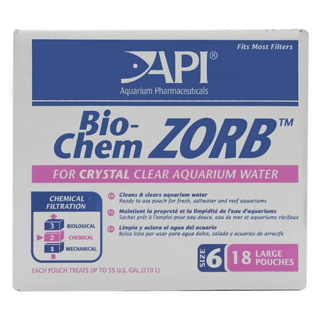 API Bio-Chem Zorb Size 6, Aquarium Canister Filter Filtration Pouch, 18-Count