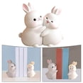 thumbnail image 4 of thinsony Rabbit Bookends Book Stand Holder Resin Figurines for Home Cabinet Decor, 4 of 8