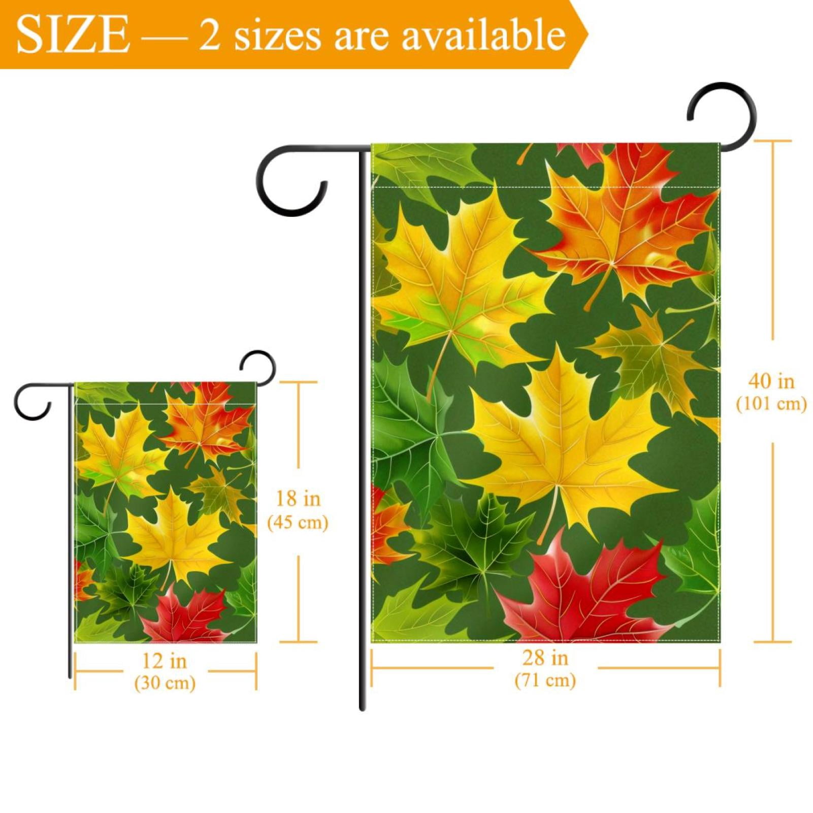 Welcome Colorful Maple Leaves Garden Flag, Vertical Double Sided Small House Flag, Yard Farmhouse Outdoor Deck Veranda Lawn Decor 28x40 Inch