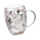 thumbnail image 2 of Tazas de café de vidrio de doble pared mayimx 300ml relleno de flores decoradas tazas de té resistentes al calor, 2 of 9