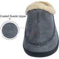 thumbnail image 7 of Needbo Men's Moccasin Slippers Fleece Fuzzy Lined House Shoes with Memory Foam Non-slip Rubber Sole, Dark Grey Size 11-12, 7 of 7
