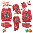 thumbnail image 1 of Pijamas navideños familiares a juego, conjunto de pijama con estampado de árbol de Navidad (camiseta y pantalón) para bebé/perro/perro/peluche)., 1 of 9