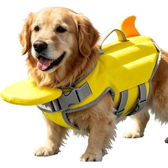 Dog Life Vests for Swimming, High Buoyancy Adjustable Dog Life Jackets-M | Dog Swimming Vest With Chin Float And Rescue Handle, Dog Floating Vest Water Jacke, For Small, Medium, Pool, Lake, River