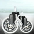 Heavy-Duty Office Chair Wheels Quiet Chair Casters Smooth Rolling Floor Protection Swivel PU Casters for Coworking Spaces