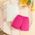 thumbnail image 4 of MEZZALL Summer Toddler Girls Sleeveless Vest T Shirt Tops Floral Skirt Shorts Outfits Fashionable Party Clothing Sets, 4 of 4