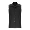 thumbnail image 5 of Wyobmus Men's Sleeveless Shirts Button Down Beach Tank Top Summer Beach Basic Solid Tee Shirt Vest With Pocket S-2X B-Black, 5 of 6