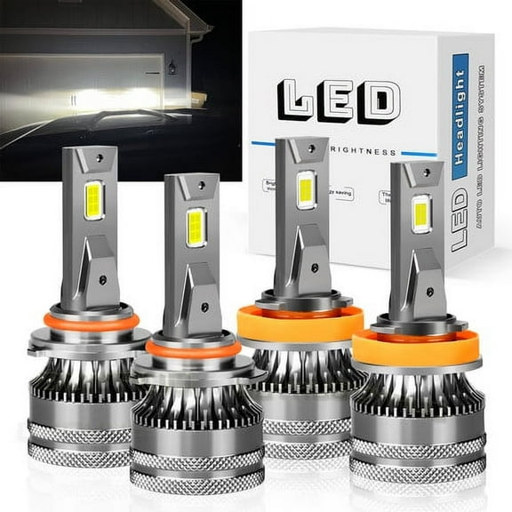Combo LED Headlight Bulbs 6000K for 2007-2013 GMC Sierra 1500 High Low Beam White 4X