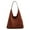 Brown, variant on Womens Suede Crescent Shoulder Bag Trendy Large Capacity Top-handle Travel Tote Handbag Purses