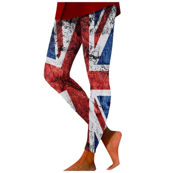 Pimfylm Flare Yoga Pants for Women Petite with Pockets Women's Tight Yoga Pants Independence Day Print Leggings(Blue,M)