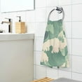 thumbnail image 3 of Yayeee 100% Cotton Hand Towels for Bathroom 16" x 28" Soft Absorbent Kitchen Towel, Green Wave Pattern, 3 of 7