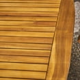 thumbnail image 5 of Landen Outdoor 5 Piece Acacia Wood Dining Set with Cushions and 36 Inch Square Table with X-Legs, Teak, Cream, 5 of 9