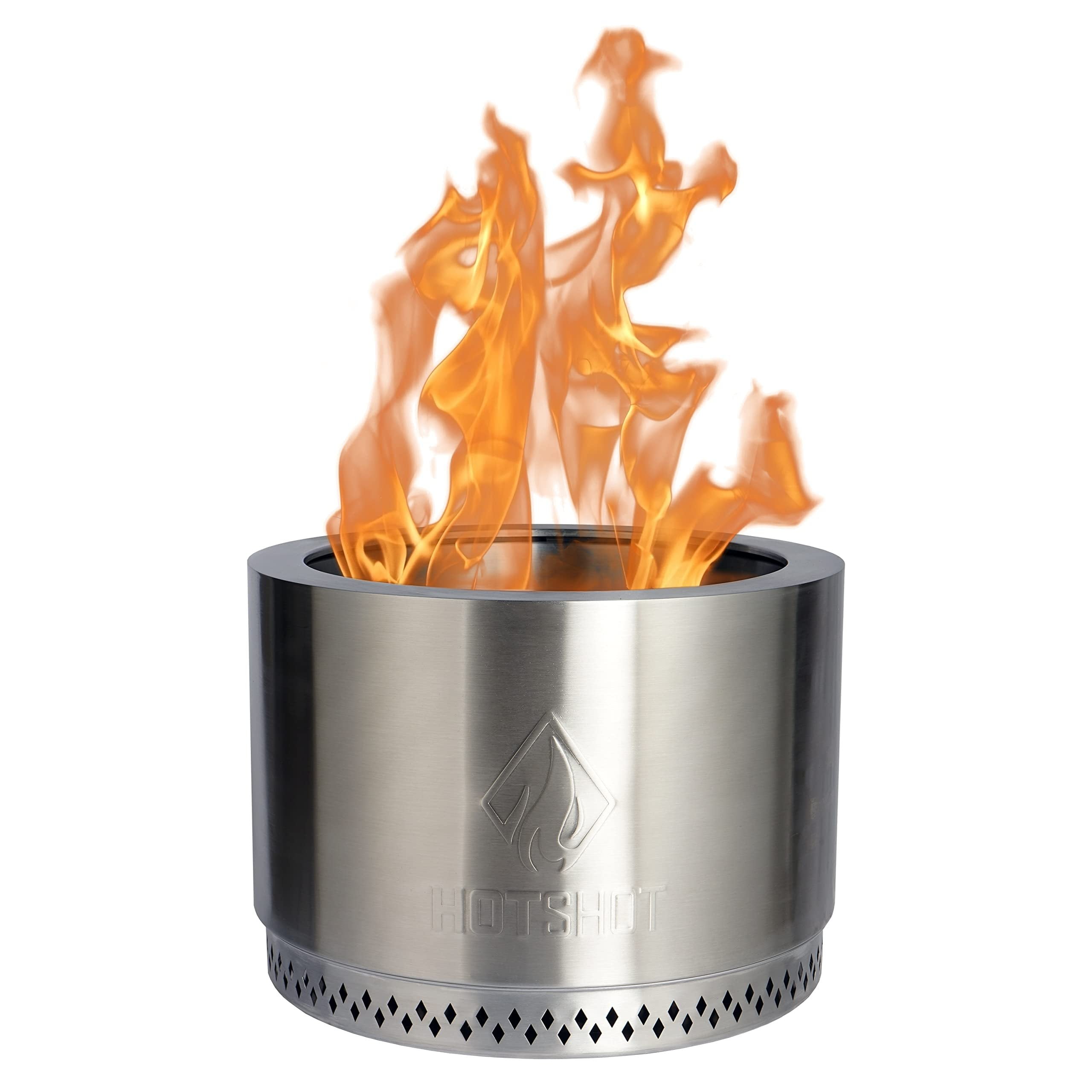 Generic Hotshot 15" Wood Burning Fire Pit Silver Round Stainless Steel — Residential Use, Standard Application