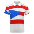 thumbnail image 4 of Puerto Rico Flag Men Zipper T-shirt Summer Casual Short Sleeve T-shirt Top, 4 of 7