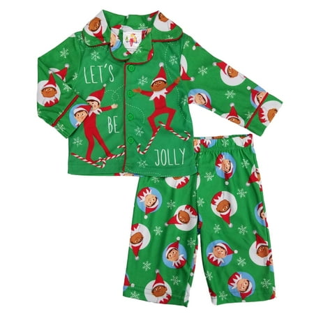 - The Elf On The Shelf Infant & Toddler Boys 2-Piece Green Flannel Pajama Set