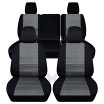 T281-Designcovers Fits 2013-2018 Jeep Wrangler JK 4-Door Cotton Seat Covers:Black and Charcoal - Front & Rear Split Bench