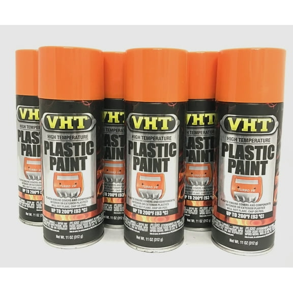 VHT SP823-6 PACK GLOSS ORANGE High Temperature Plastic Paint - 11 oz Aerosol