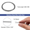 thumbnail image 2 of Unique Bargains 3/32" (2.5mm) 98ft 304 Stainless Steel Cable Wire Rope 7 x 7 Strands PVC Coated Aircraft Wire, 2 of 5
