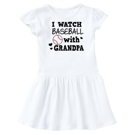

Inktastic I Watch Baseball with My Grandpa Gift Toddler Girl Dress