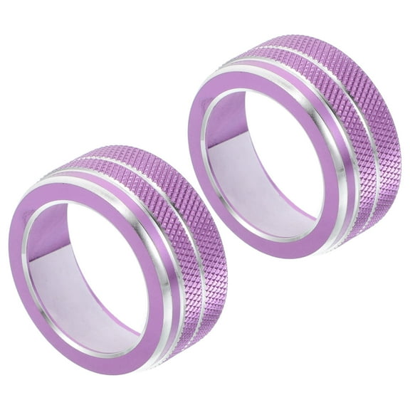 TABLZONE 2pcs Round Car Air Conditioner Knob Cover Vehicle Interior Accessories Aluminum Alloy Purple