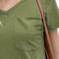 thumbnail image 5 of Women's Summer Casual Sexy Short Sleeve V Neck Patch Pocket Tee Loose Top Tshirt - L, 5 of 8