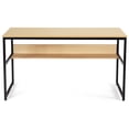 thumbnail image 5 of Costway Escritorio de Ordenador con Estructura de Metal, Mesa de Estudio con Estante de Almacenamiento y Patas Ajustables, Escritorio de Trabajo para Casa, Oficina, Marrón, 5 of 5