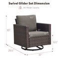 thumbnail image 2 of Planntonneo Wicker Patio Chair Set of 2, Outdoor Swivel Gliders Rocking Chairs for Garden Deck Porch Pool, Brown/Grey, 2 of 8
