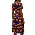 thumbnail image 5 of Halloween Dresses for Women Witch Hat Short Sleeve Ghost Cute Wedding Guest Dress Pumpkin V Neck Casual Wrap Dresses 2XL, 5 of 5