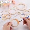 thumbnail image 4 of Uxcell Unfinished Wooden Rings Smooth Natural Woods Macrame Rings for DIY Crafts Knitting Decoration 2.6" 10 Pcs, 4 of 6