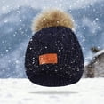 thumbnail image 4 of Christmas Clearance! AIEOTT Winter Hats for Kids Ages 4-8 Boys and Girls Warm Beanie Knit Hats New Years Gifts Ski Hats with Fluff (Single Pom), 4 of 7