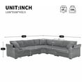 thumbnail image 3 of Modern L Shaped Convertible Sectional Sofa, Corduroy Upholstered Modular Couch With Cup Holders USB Charger and Storage Armrest For Living Room Office Apartment, 3 of 13