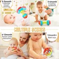 thumbnail image 4 of Juegos de sonajero para bebés juguetes sensoriales para bebés de 0 12 meses 1 año bola giratoria agarre desarrollo de actividades juguetes de dentición de silicona, 4 of 4