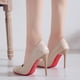 thumbnail image 1 of Tacones altos sexis de cama negra para mujer, zapatos de tacón de aguja con punta en pico y parte inferior brillante roja, zapatos para fiesta de graduación y club nocturno para mujer 43, 1 of 5