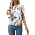 thumbnail image 4 of UVN Blouses for Women Summer Pleated Shirts Dressy Casual Short Sleeve Tunic Tops, 4 of 7