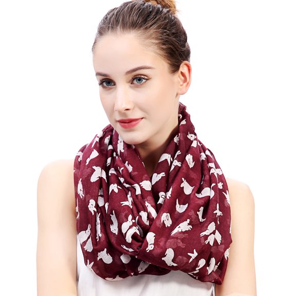 Bunny Rabbit Print Infinity Scarf