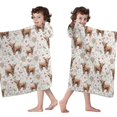 thumbnail image 4 of White Highland Cow Flower Butterfly Pattern Hooded Bath Towel，60"x35" for Ages 3 To 12 Kids, Quick Dry Lightweight Soft Microfiber Hood Beach Towel Cover Up for Kids, 4 of 7