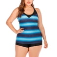 thumbnail image 1 of WREESH Women Plus Size Gradient Tankini Bikini Swimwear Swimsuit Bathing Suit, 1 of 8