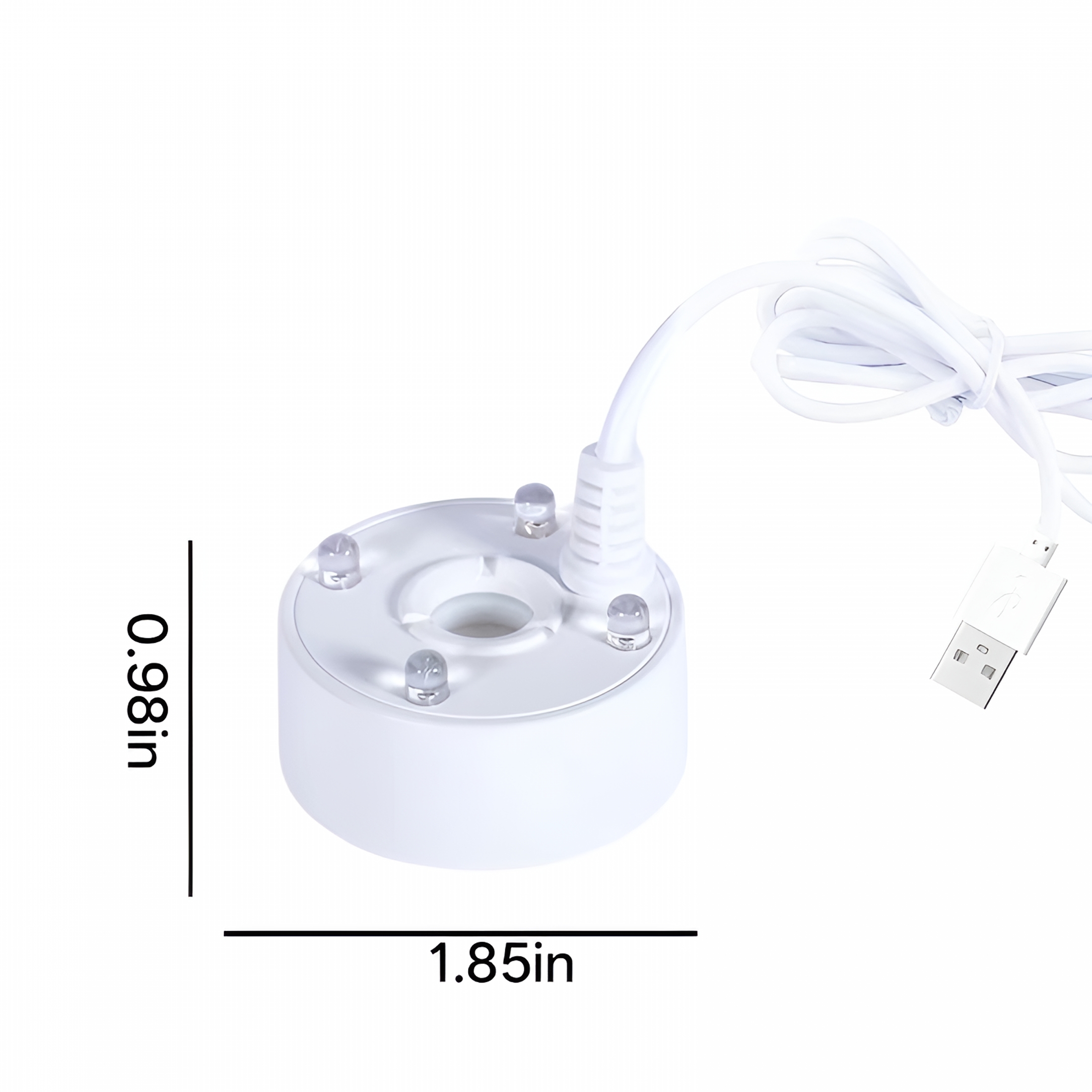HIBIBUD 4 Leds Mist Maker Fogger Air Humidifier Nebulizer for Water Fountain Pond White