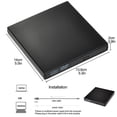 thumbnail image 3 of Graflsoa Slim USB 2.0 External CD-RW Drive for Laptops & Desktops, Black, Compact Design with USB Cables Included, 3 of 6