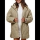 thumbnail image 2 of Chaqueta Larga con Capucha y Acolchado de Rombos para Mujer, Abrigo de Invierno de Moda, Holgado y de Gran Tamaño, Chaquetas Cálidas de Larga. Verde L, 2 of 8