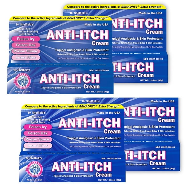 Dr Sheffield S Anti Itch Cream With Histamine Blocker 1 25 Oz 4 Walmart Com Walmart Com